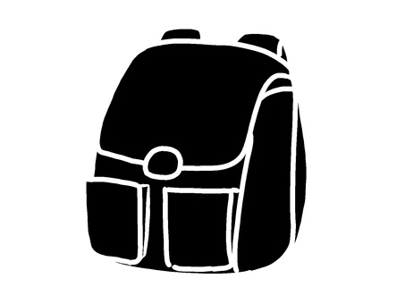 リュックシルエット リュック,アウトドア,シルエット,手描き,サバイバル,キャンプ,シンプル,背景透過,休日,趣味のイラスト素材