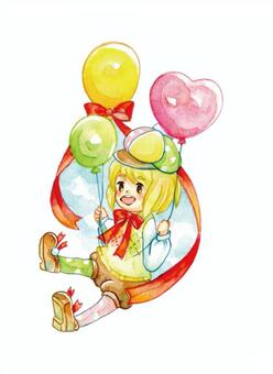 Happyballoon(男の子) Happyballoon(男の子) 男の子,風船,子どものイラスト素材