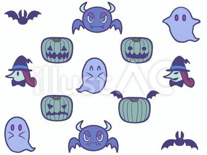 シンプルハロウィンモンスター ブルー