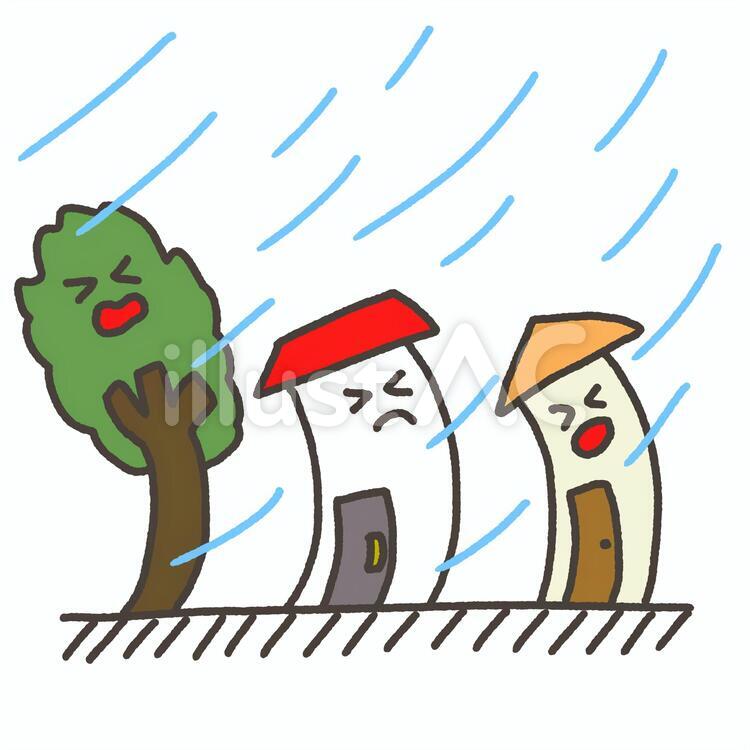 台風 台風,強風,災害のイラスト素材