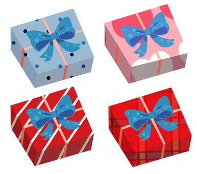 プレゼント・セット プレゼント,クリスマスプレゼント,リボン,ストライプ,ドット,セット,アイコン,12月,冬,誕生日のイラスト素材