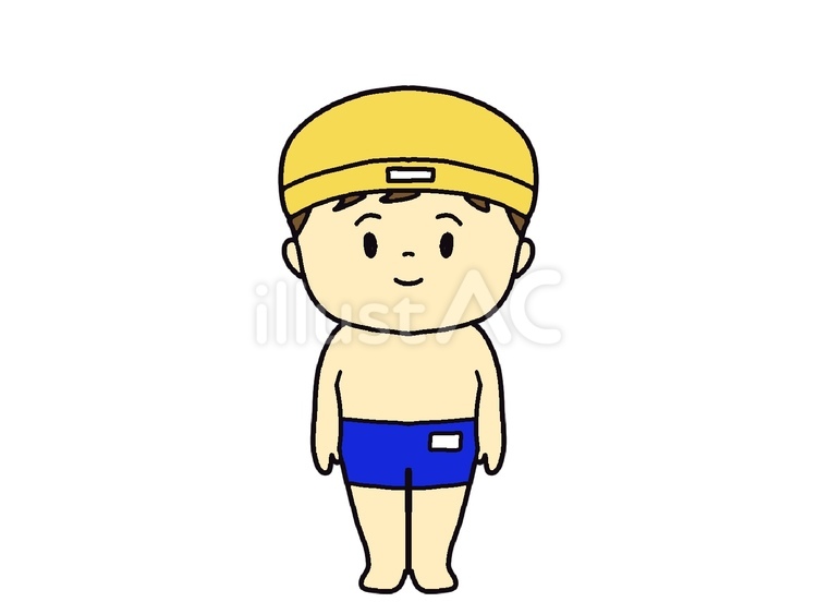 スクール水着の男の子（カラー） スクール水着,プール,水泳のイラスト素材