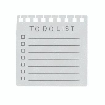 手描き風　TODOリスト　グレー todolist,チェックリスト,リスト,メモ,ノート,チェックボックス,手帳,プランナー,スケジュール,予定表のイラスト素材