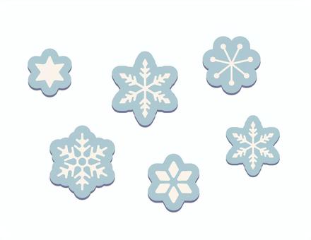 Illustration, snow crystal, rokka, red, 