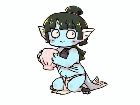 半魚人な女の子 半魚人な女の子 半魚人,魚人,サハギン,マーマン,モンスター,モンスター娘,trpg,ファンタジー,女の子,キャラクターのイラスト素材