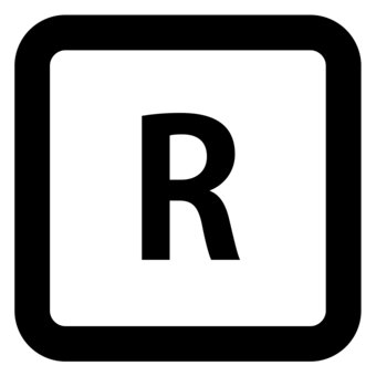 キーボード　R r,キーボード,キー,アイコン,操作,パソコンのイラスト素材
