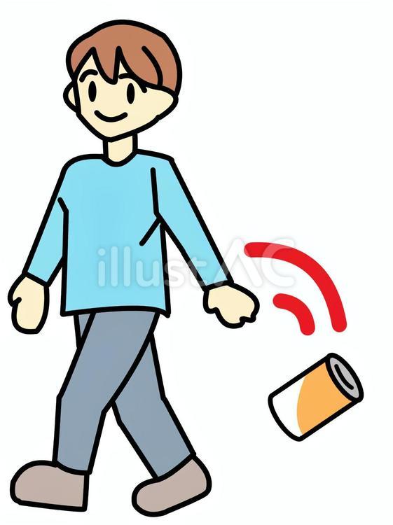 ゴミのポイ捨てをする人 ゴミ,ポイ捨て,人物のイラスト素材
