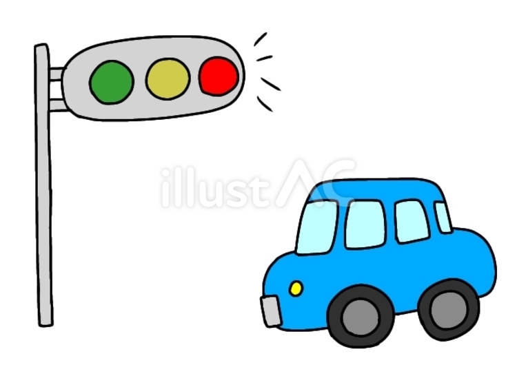 信号待ち 交通,車,乗り物のイラスト素材