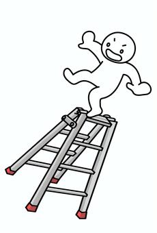 脚立-危険・あぶない！(シンプル) 脚立,はしご,使い方,使用方法,昇降,高所,作業,労災,労働災害,安全のイラスト素材