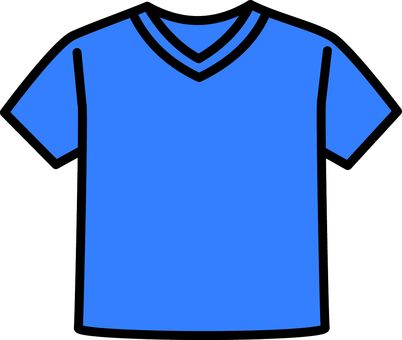 青の服です。 服,シンプル,シャツ,無地,半袖,衣類,ファッション,青のイラスト素材
