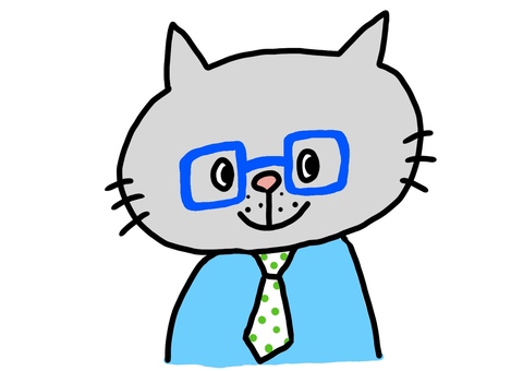 パパ猫 猫,パパ,父の日,メガネ,お父さん,父,イラスト,かわいい,手書きのイラスト素材