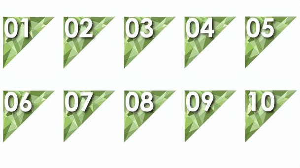 ナンバリングアイコン ナンバリングアイコン 番号,数字,ナンバリング,アイコン,マーク,三角形,緑色のイラスト素材