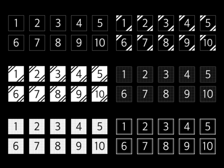 數字 6 種類型設置深色版本的插圖, JPG 和 AI 數字 6 種類型設置深色版本的插圖, 數字, 字形, 皂白, JPG 和 AI