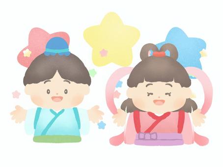 Orihime and Hikoboshi, JPG and PNG Orihime and Hikoboshi, orihime, planet, tanabata, JPG and PNG