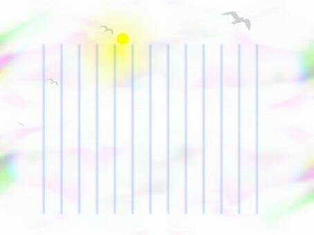 Illustration, vertical writing, stationery, bird, 