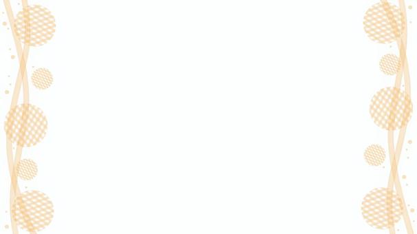 水彩フレーム／あみあみサークル・オレンジ 水彩,背景,フレーム,淡い,サークル,ナチュラル,横長,左右,模様,枠のイラスト素材