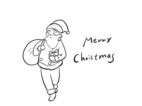 サンタさん白黒