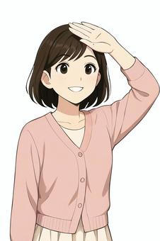 春の笑顔の女性