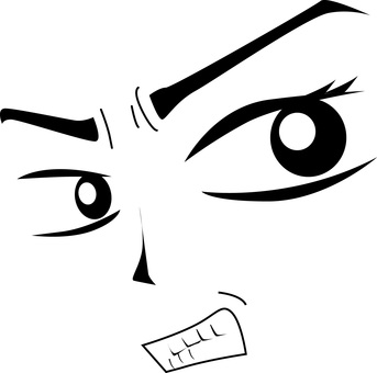 イラつく イラつく,見る,視線,目,眉間,口,抽象的,シンプルのイラスト素材