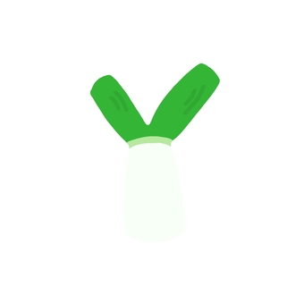 シンプルなねぎ(主線なし) ねぎ,ネギ,長ねぎ,太ねぎ,白ねぎ,食べ物,野菜,冬野菜,葉っぱ,１本のイラスト素材