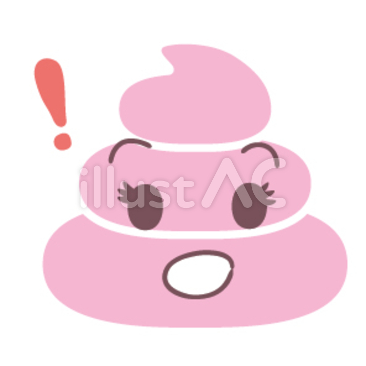 うんこ　びっくり　便秘　女子　かわいい うんこ,便秘,女子のイラスト素材