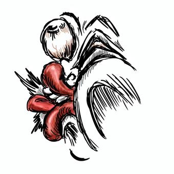 ダメージを受ける表情パーツ線画 ダメージ,ショック,ギャー,痛手,ツライ,痛い,苦しい,表情,感情,顔のイラスト素材