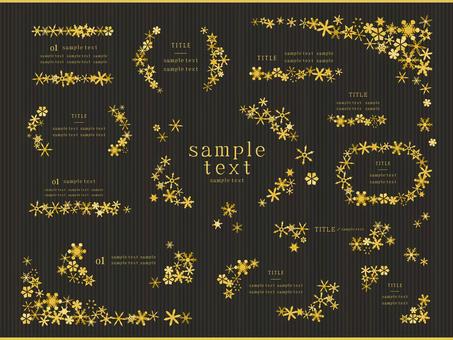 Others_Snowflake Frame_Gold, snow, background, crystal, JPG, PNG and AI