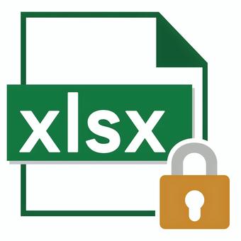 エクセル「xlsx（閉錠）」拡張子 アイコン,エクセル,錠,白背景,透過,xlsx,拡張子,ファイル,ロック,パスワードのイラスト素材