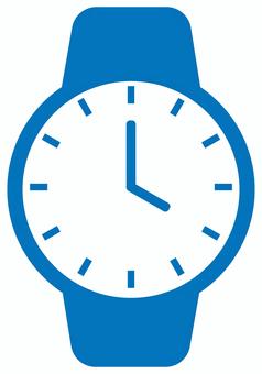 腕時計のアイコン 青 腕時計,時計,時間,生活,アナログ,暮らし,雑貨,アクセサリー,小物,アイコンのイラスト素材