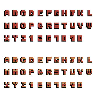 ドットフォントセット ドットフォントセット セット,ドット絵,ピクセルアート,アルファベット,文字,アイコンセット,ドット文字,ピクセル文字,英語文字,ローマ字のイラスト素材