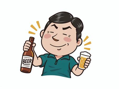 父 ビール,父親,お父さん,男性,大人,飲酒,晩酌,酒,乾杯,ビアのイラスト素材