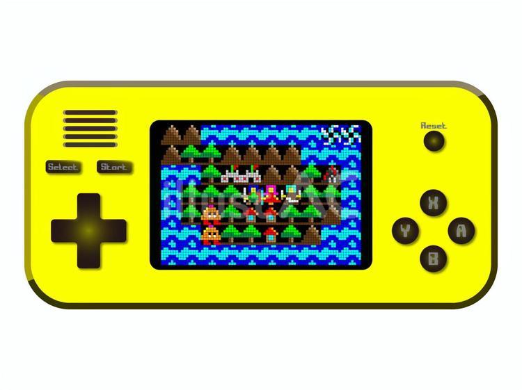 携帯ゲーム機（横型）RPG画面 携帯,ゲーム機,横型のイラスト素材