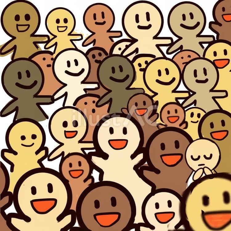 世界中の人々 グローバル,人物,肌色のイラスト素材