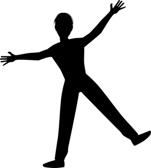 片足立つ　 片足,立つ,手,足,広げる,全身,楽しい,ポーズ,人物,男性のイラスト素材