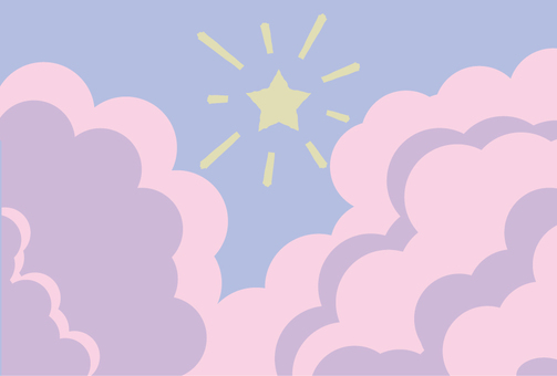 ゆめかわな一番星のカード 一番星,ゆめかわ,空,明けの明星,カードのイラスト素材