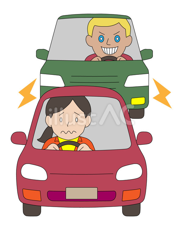 煽り運転の恐怖Ａ 煽り運転,あおり,ロードレイジのイラスト素材