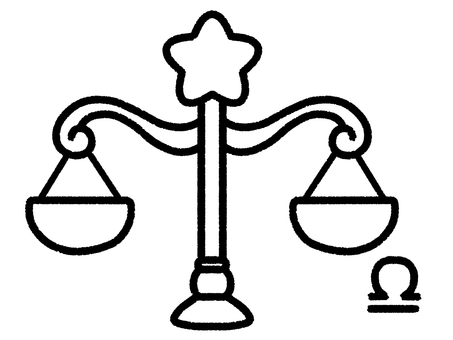 天秤座（線） 天秤座,天秤,黄道十二宮,星座,12星座,占い,星,西洋占星術,ホロスコープ,サインのイラスト素材