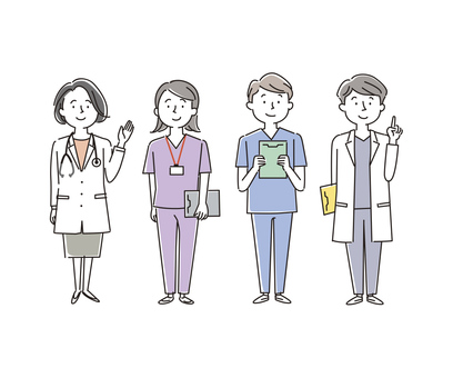 医療従事者の男性と女性_03 医療従事者,医者,医師,先生,看護師,女性,男性,男女,医療,スタッフのイラスト素材