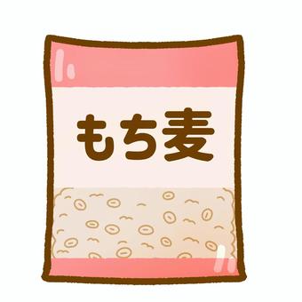 袋入りもち麦 もち麦,麦,食べ物,袋,シンプル,挿絵,背景透過,アイコンのイラスト素材