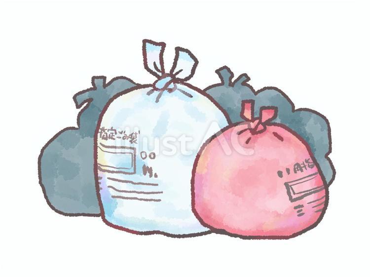 自治体指定ゴミ袋に入れたごみ【いっぱい】 ゴミ,ゴミ出し,ゴミ集積所のイラスト素材