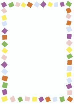 #3387タイル背景 タイル,長方形,四角,フレーム,枠,カラフル,手描き,背景素材,囲み枠,壁紙のイラスト素材