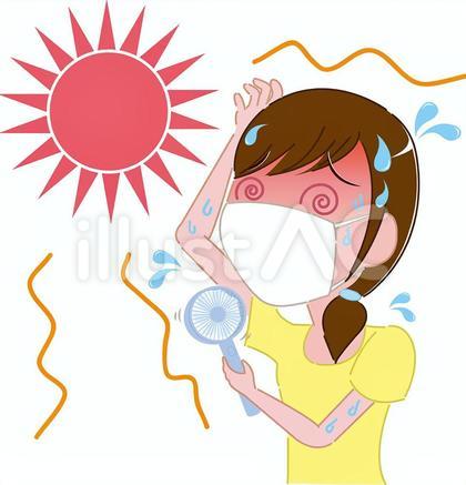 マスクをして熱中症気味の女性1