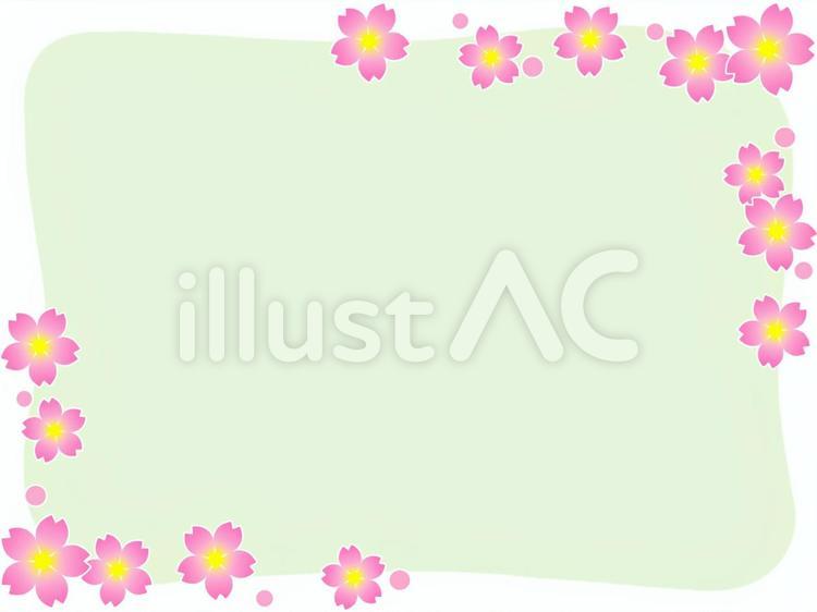 桜の花模様のフレーム飾り枠素材イラスト フレーム,コピースペース,飾り枠のイラスト素材