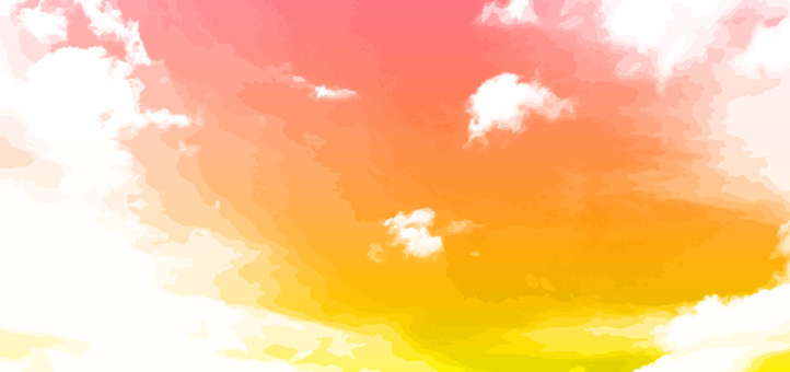 空　　 空,雲,浮かぶ,広い,広がる,天気,夕方,水彩のイラスト素材