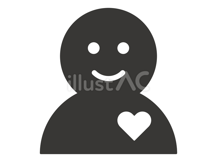 胸にハートのある人物のアイコン 心,メンタル,心臓のイラスト素材