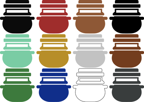 ピクトグラムの釜めしです。 ピクトグラム,釜めし,シンプル,食べ物,釜,日本,料理,炊き込み,土鍋,和食のイラスト素材