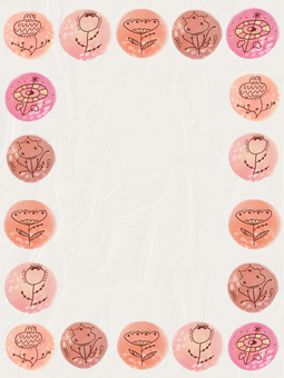 淡い花のスタンプ模様