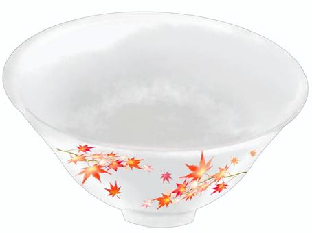 Rice bowl with maple pattern, cup, rice cup, device, JPG and PNG