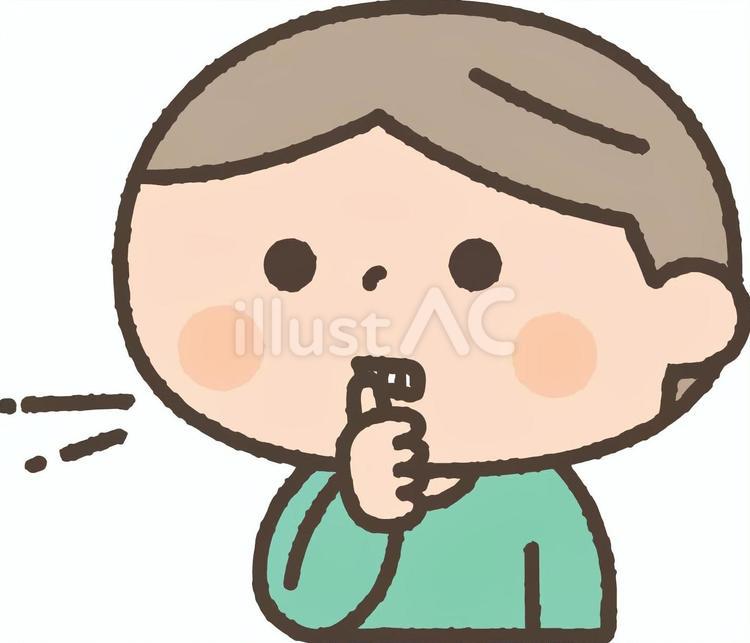 爪噛みをする男の子 人物,子供,爪噛みのイラスト素材