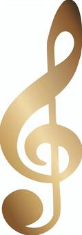 ト音記号手書き風金色Ver ト音記号,金色,グラデーション,音符,記号,音楽,アイコン,手描き,リズム,金のイラスト素材